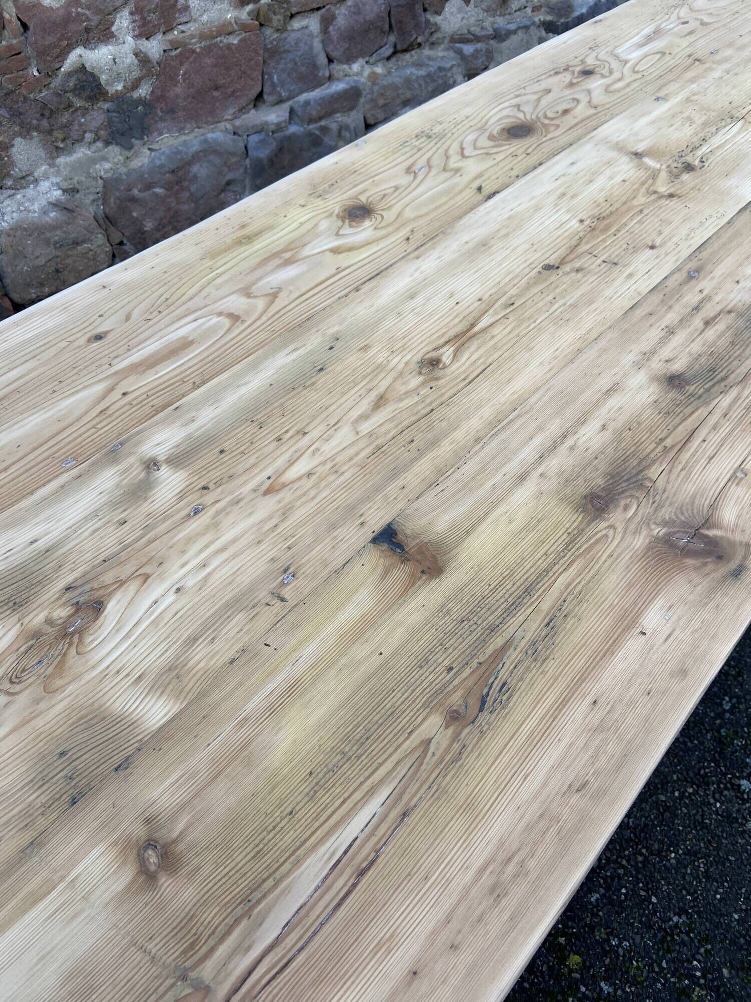 Incredible 400 cm farm table in fir 1900 brasserie natural raw wood