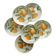 6 orange barbotine dessert plates from Saint Clément earthenware.
