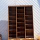 Triple filing cabinet with curtain in raw oak