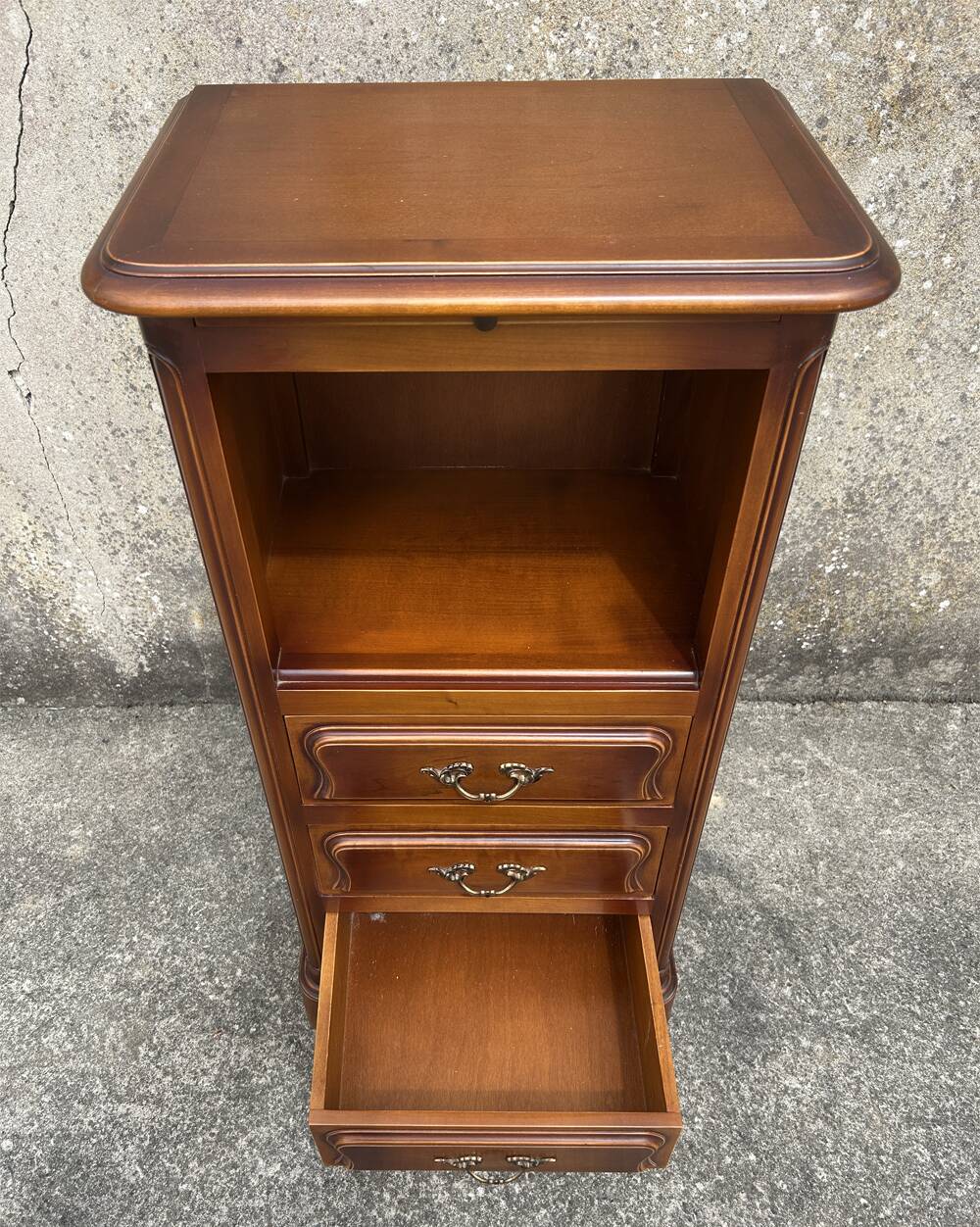 Bedside table, chest of drawers, occasional furniture, wood, vintage, 1960s.