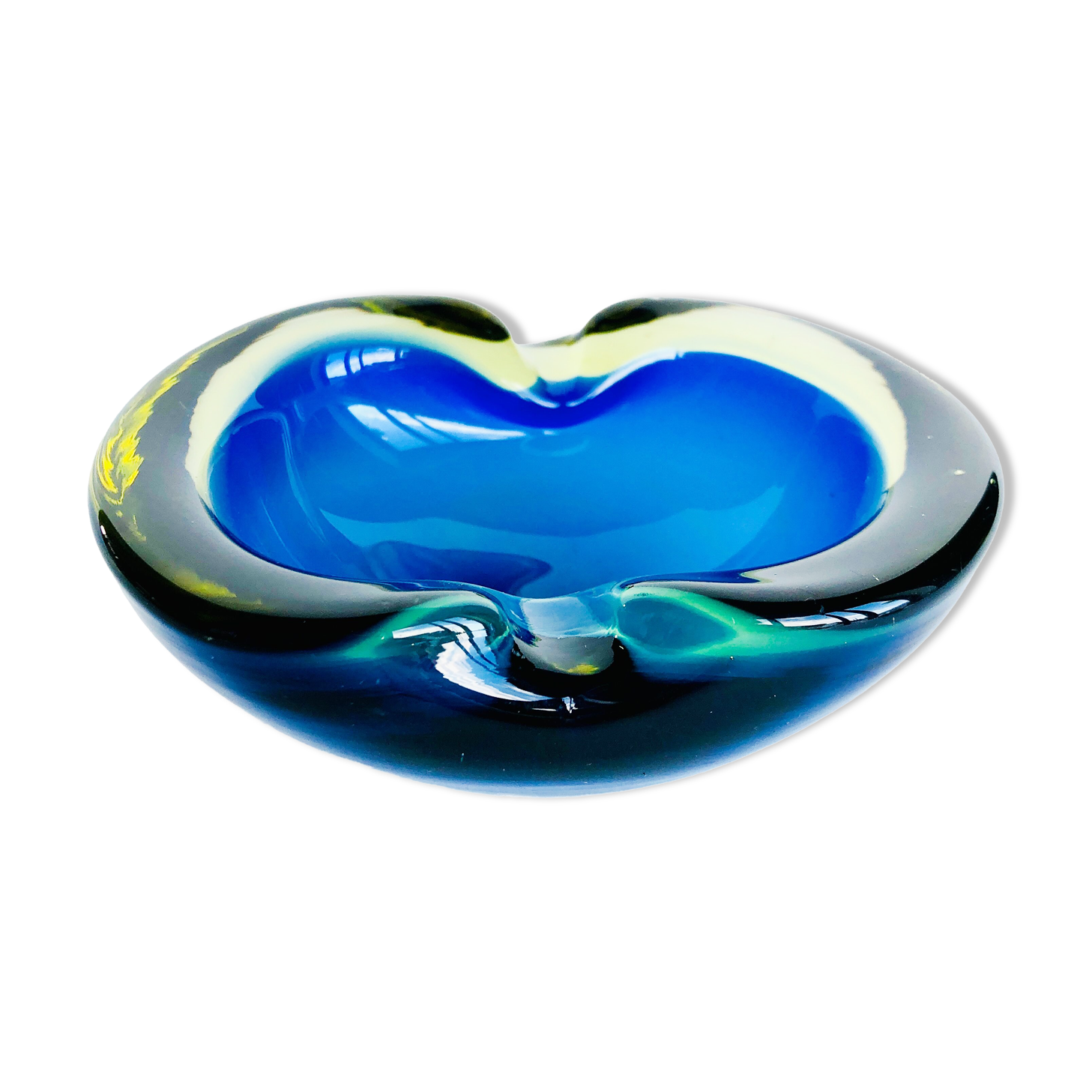 Sommerso Murano glass ashtray, 1960s
