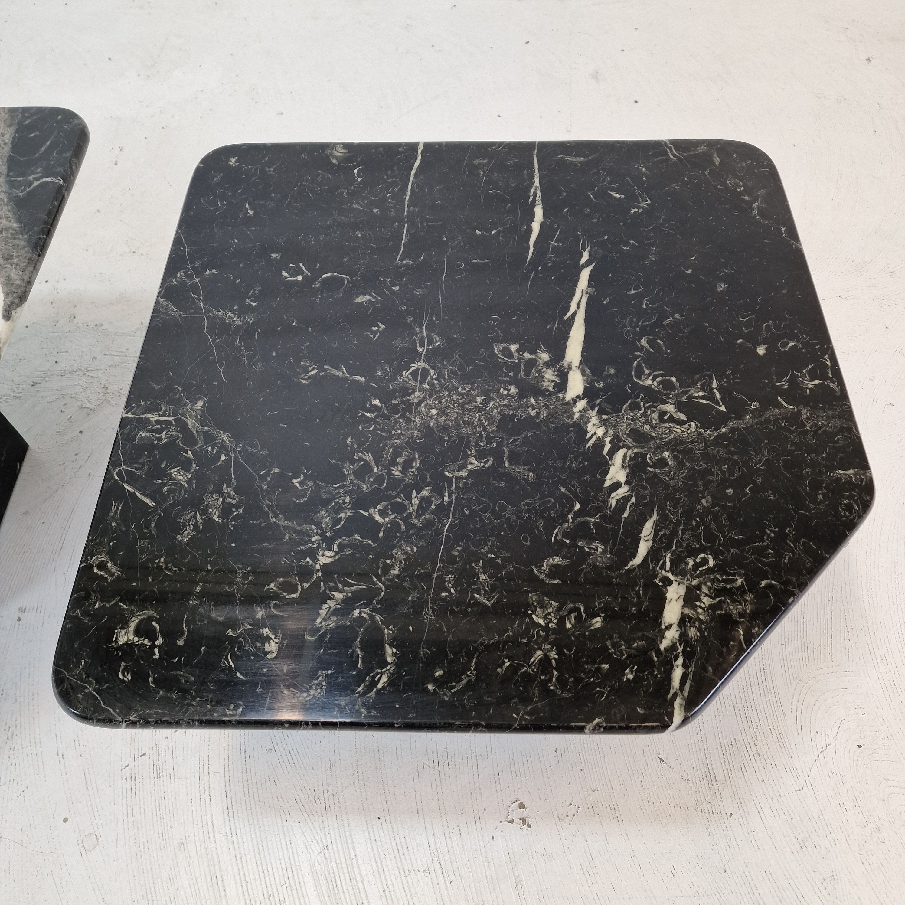 Set of 3 Italian Marble Coffee or Side Tables, 1970s