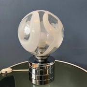 Mid-Century chrome desk lamp with glass shade