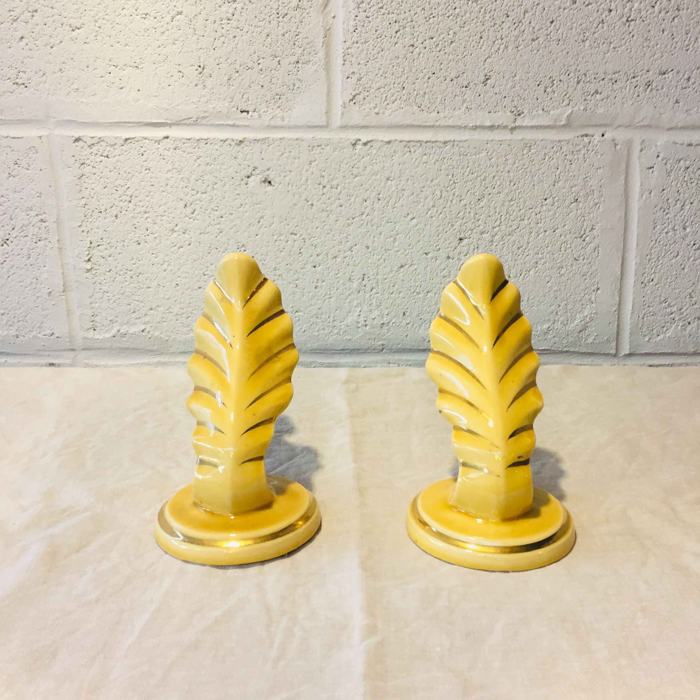 Pair of earthenware sconces, vintage 50s