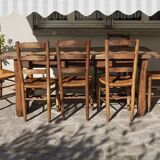 6 straw chairs in the style of the Georges Robert