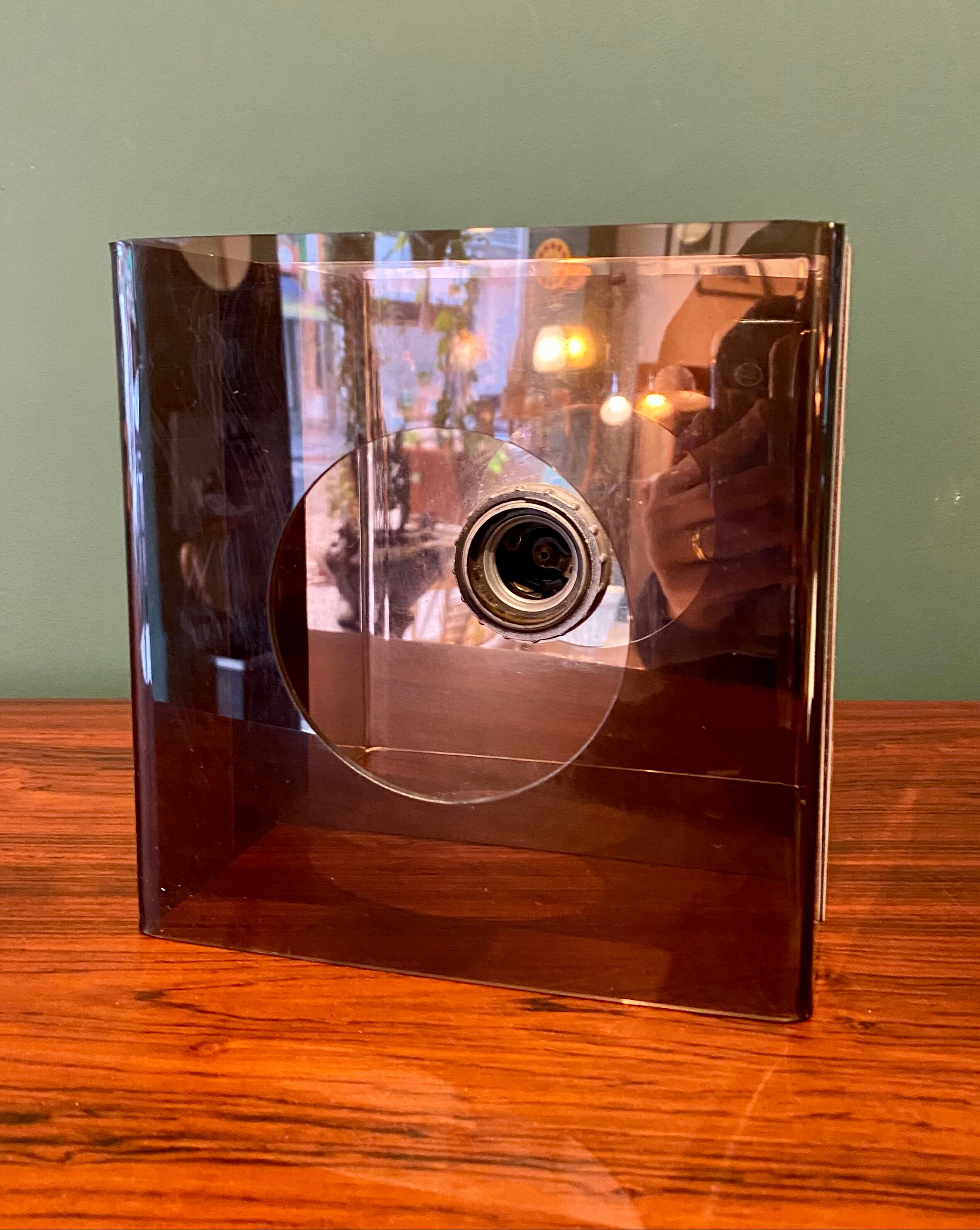 Wall lamp in smoked plexiglass