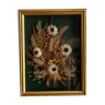 Showcase frame with bouquet of dried flowers