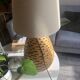Large wooden honeycomb floor lamp