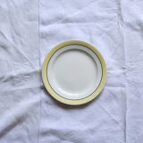 Set of 6 flat plates Salins yellow old earthenware