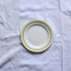 Set of 6 flat plates Salins yellow old earthenware