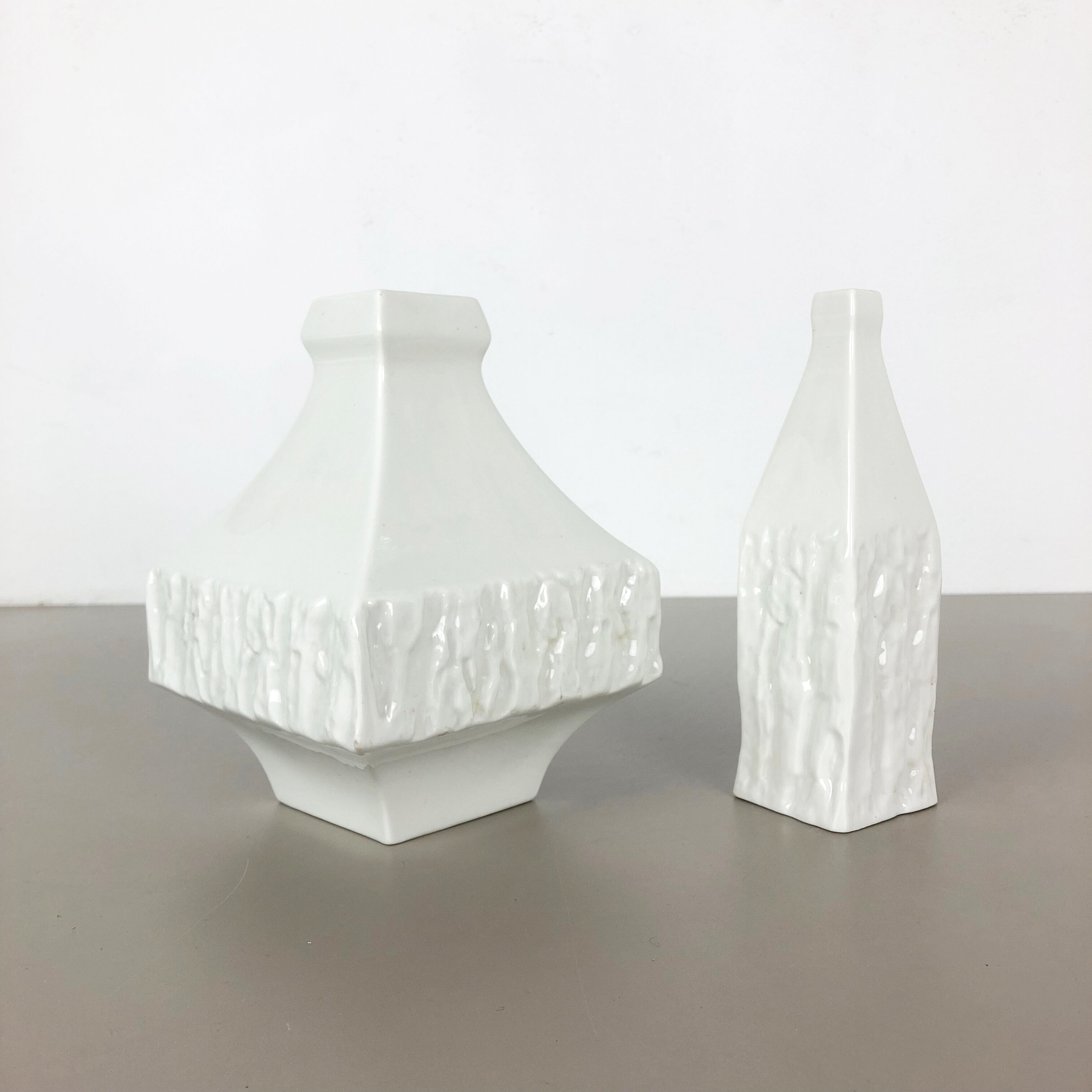 Set of 2 modernist 1960s vase sculptures Peter Müller for Sgrafo Modern, Germany