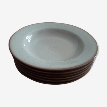 6 hollow stoneware tulowice plates