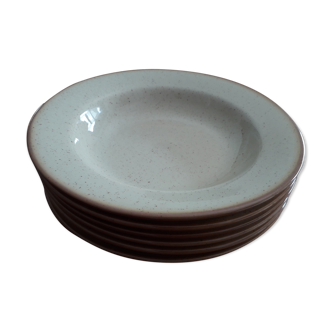 6 hollow stoneware tulowice plates