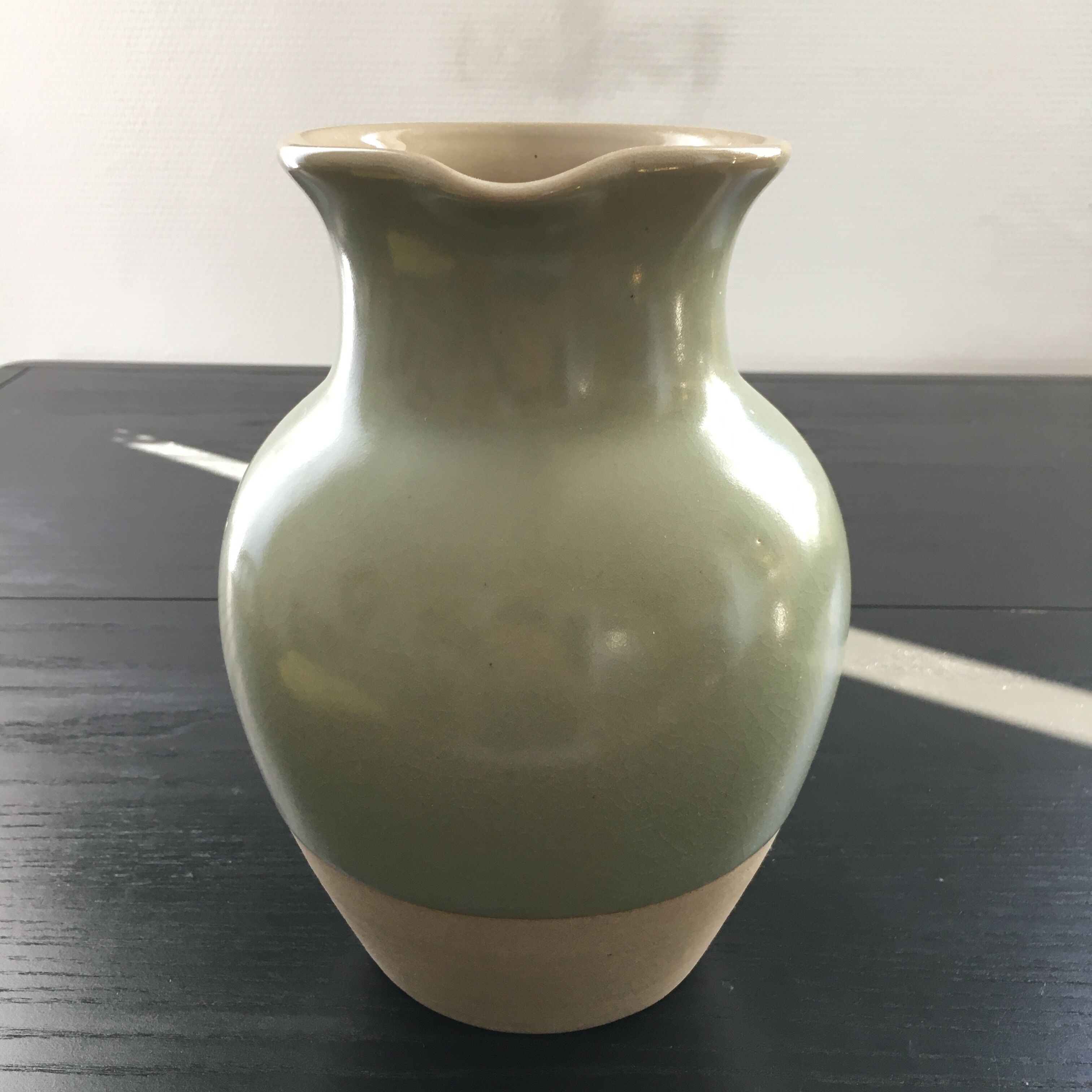 Two-tone almond green pitcher