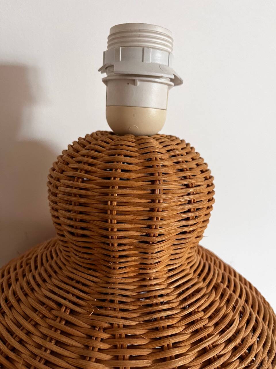 Vintage woven wicker lamp