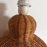 Vintage woven wicker lamp