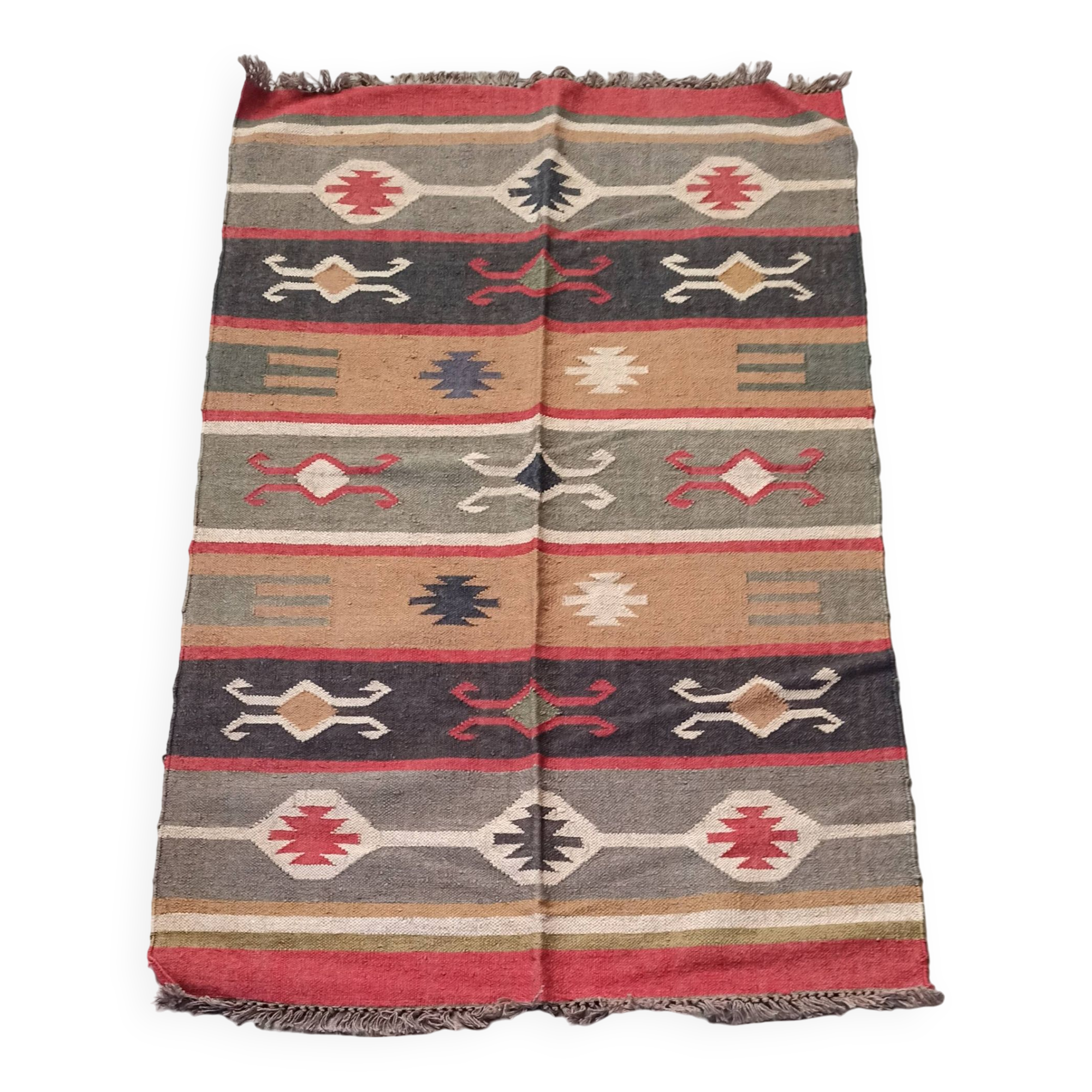 Kilim rug in jute and cotton. 125cm x 195cm