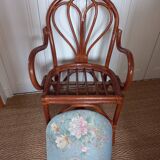 Fauteuil en rotin des années 70