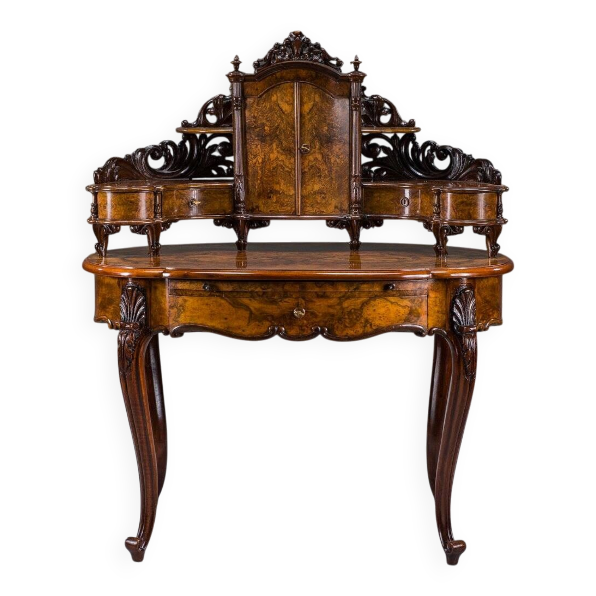 Coiffeuse en noyer Louis Philippe antique, 1860