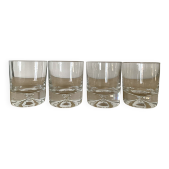 Série de 4 verres à whisky Kosta Boda base à bulle