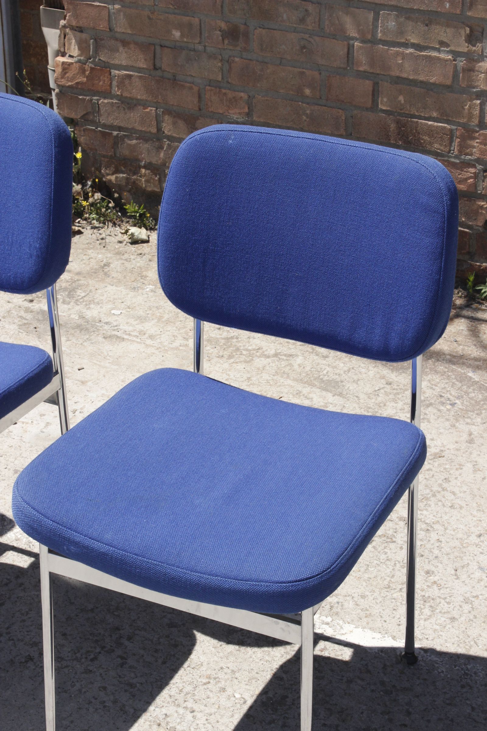 Chairs stella chrome & fabric 1970s, set of 4
