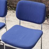 Chairs stella chrome & fabric 1970s, set of 4