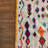 Moroccan Berber carpet Azilal multicolored and fluorescent