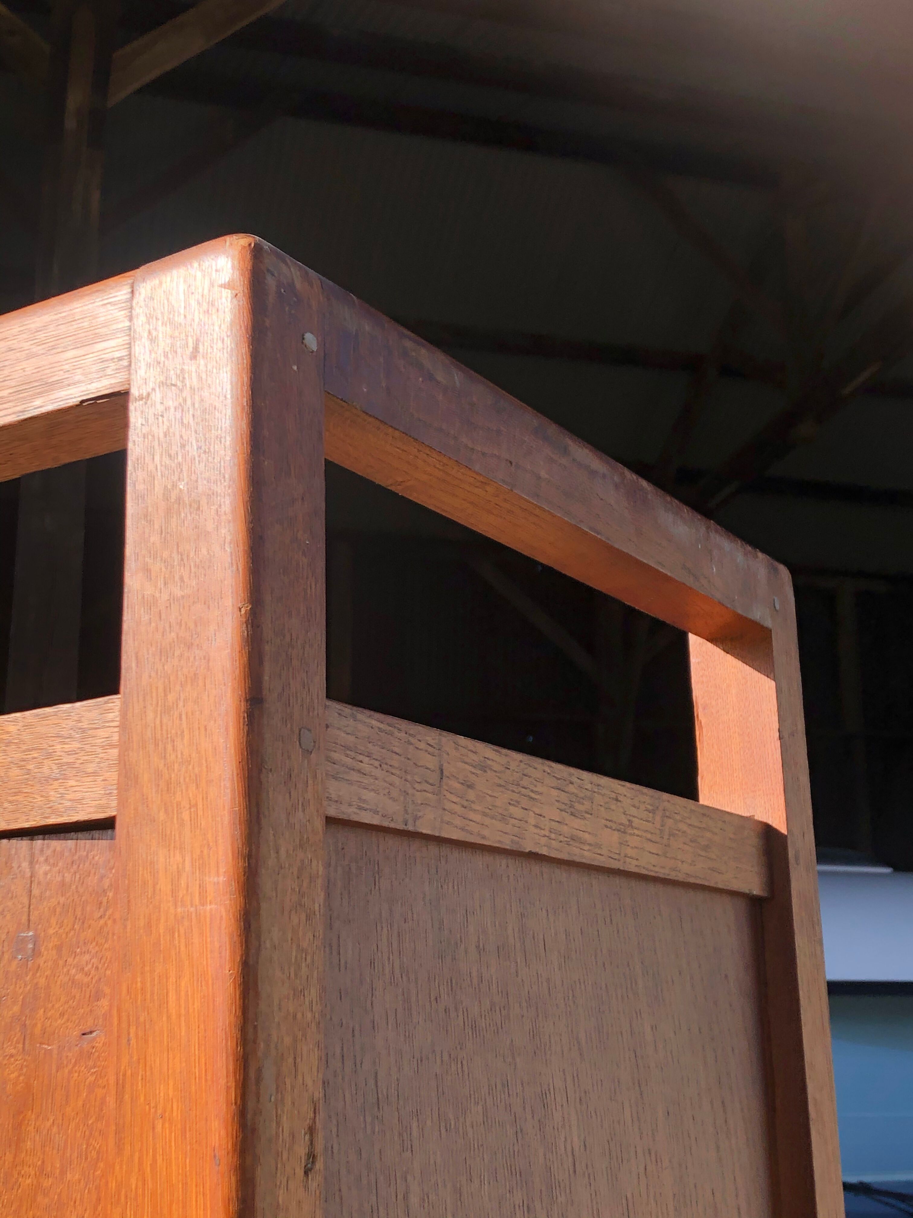 Modernist wardrobe in solid oak 1950