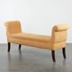Mustard yellow fabric vintage bench from the late 20th century