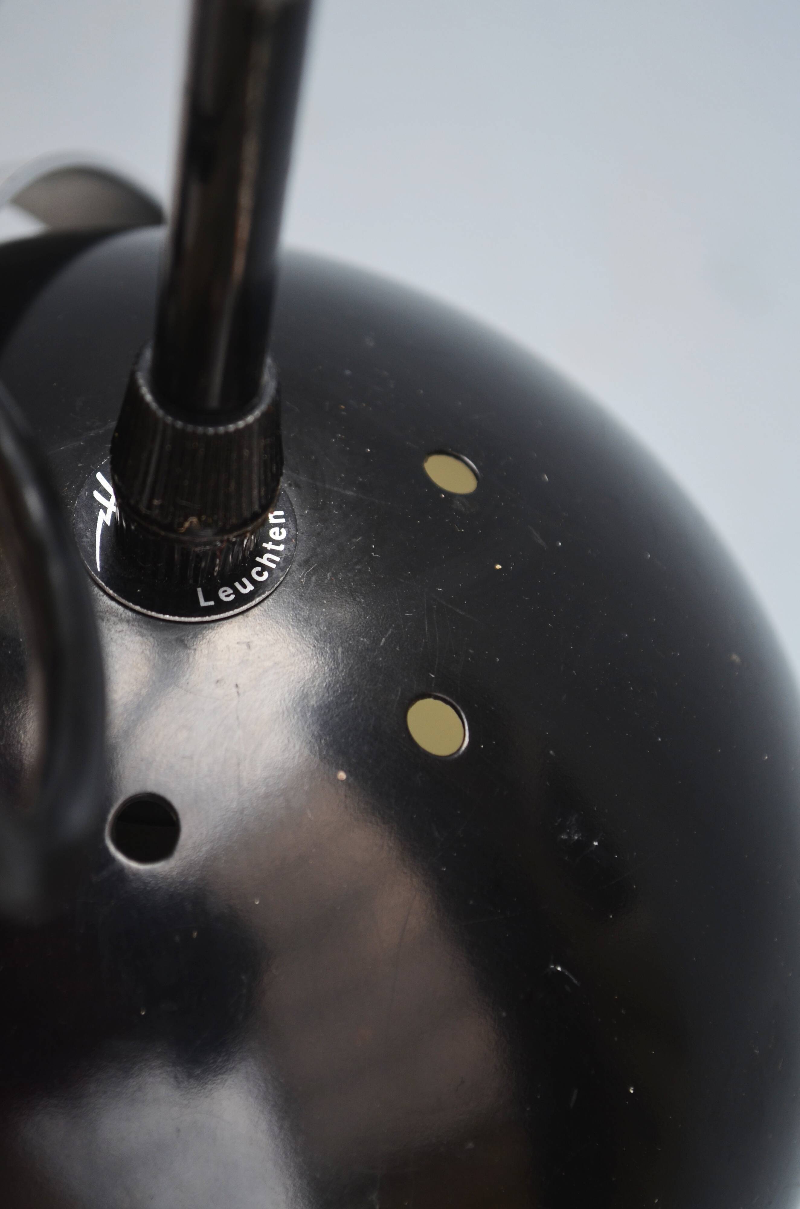 Mid Century Lamp Halo Leuchte Ball Eye - Space Age Black  - Germany Made