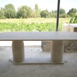 Oval Travertine Dining Table