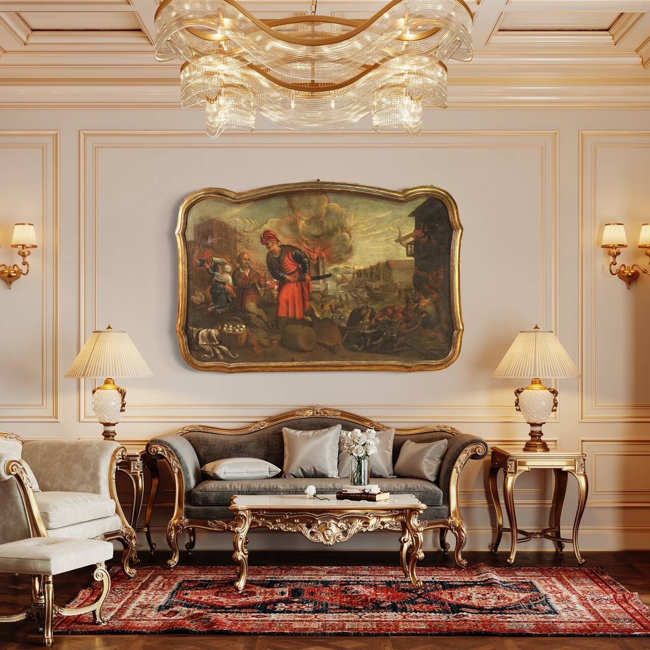 Peinture du XVIIe siècle, le pillage de la ville