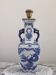 Vintage Chinese Large Crane Bird Square Porcelain Vase Lamp Foo Lion Handle