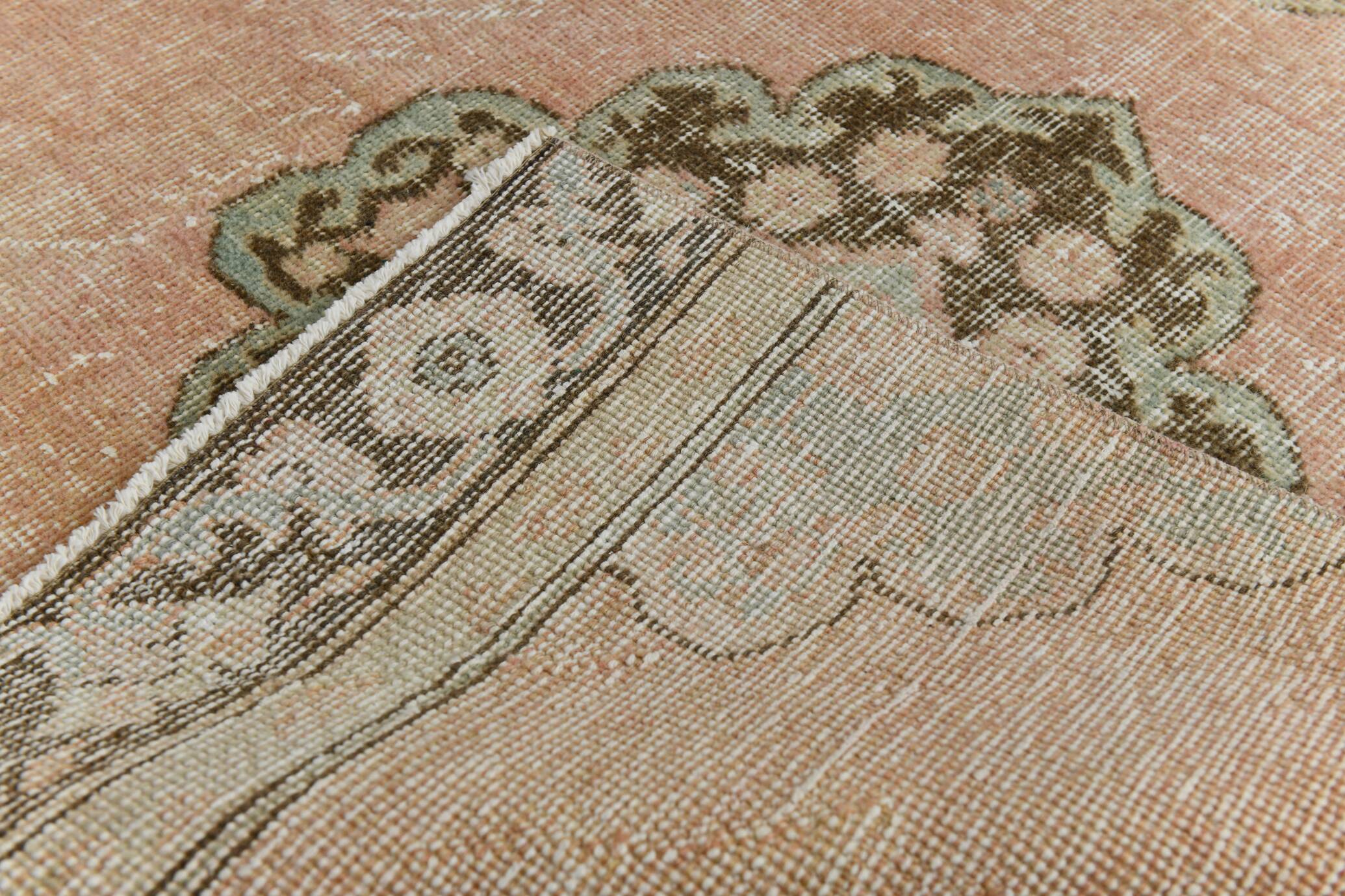 3x12 Vintage Blush Pink Classic Persian Runner Rug, 90x358Cm