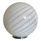 Contemporary Murano Style Spiral White Murano Glass Table Lamp