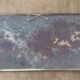 Old plate in sheet metal "La Meuse its fine beers" 16x48cm 50s