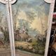 Four-panel screen from the Louis XVI period with rustic decorations.