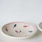 pair of round dishes Givors model Perce-neige 1950