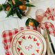 Vichy fleur placemat rouge