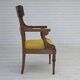 1920-30s, carved wood armchair, design after Georges Jacob, reupholstered.