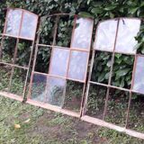 Industrial arched metal windows L73xH110 19th century glass roof