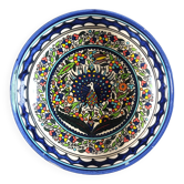 Large decorative dish with colorful peacock