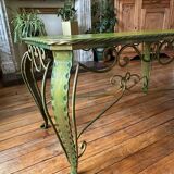 Ceramic and wrought iron coffee table