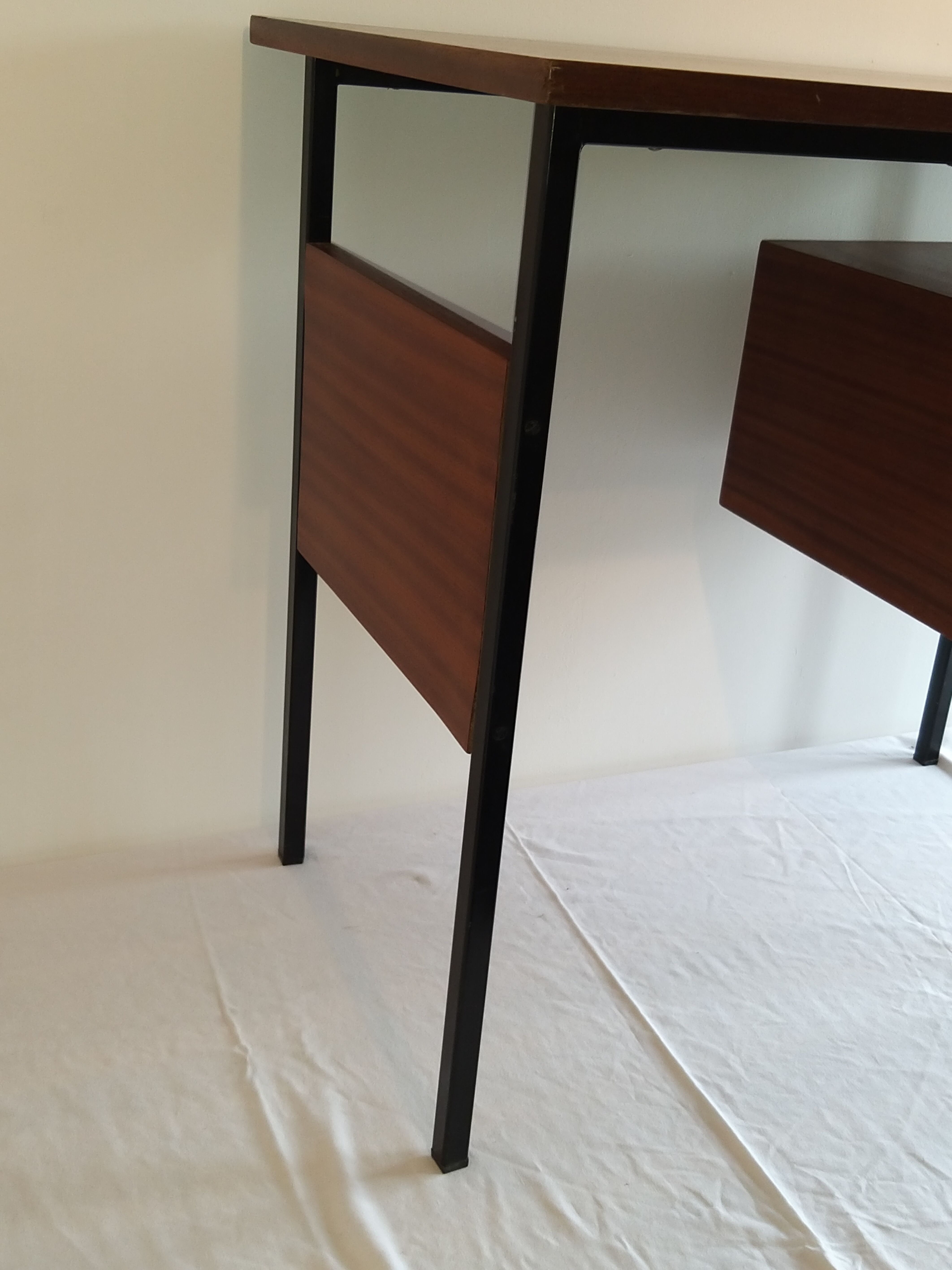 Rosewood and metal desk