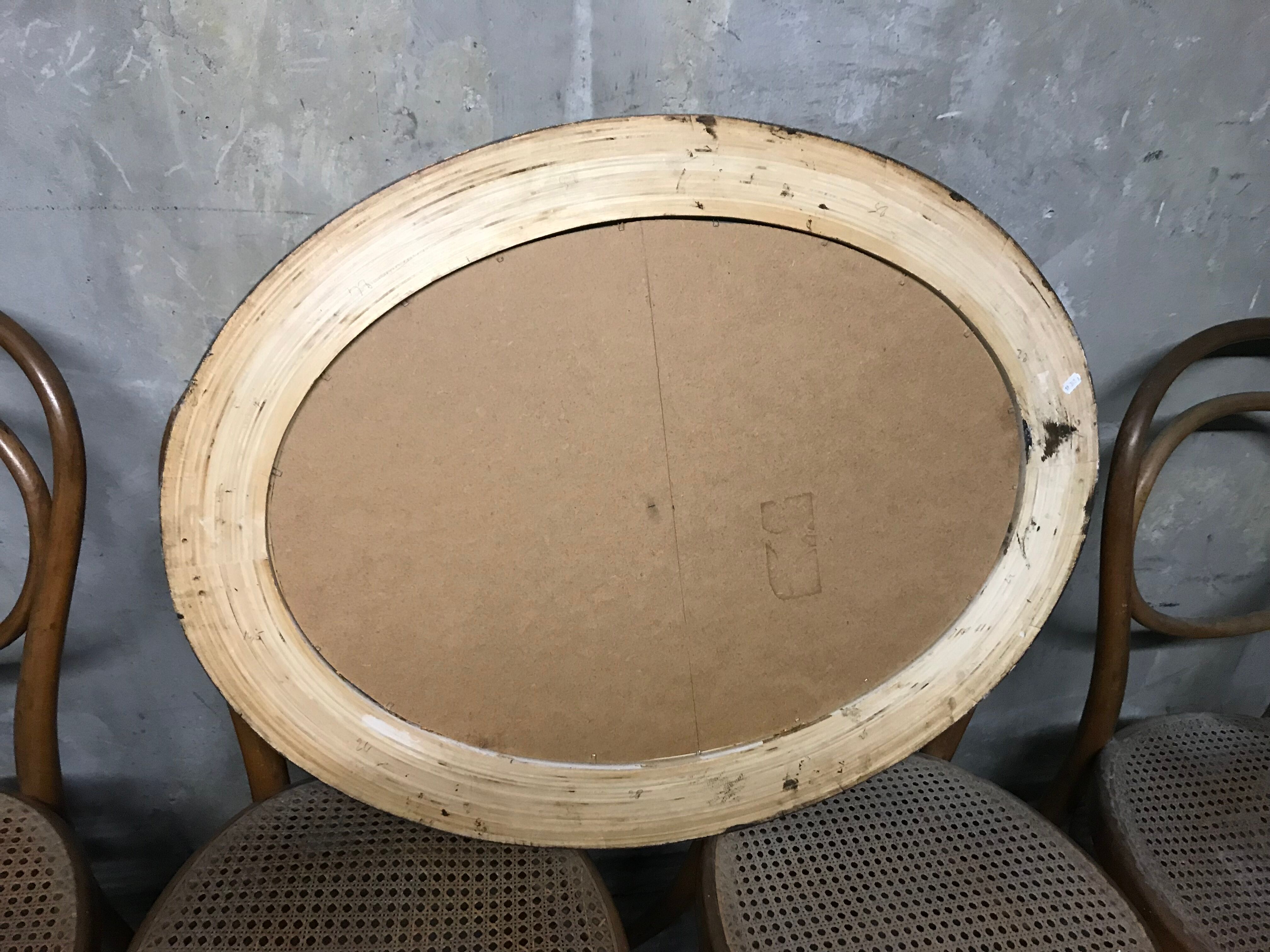 Golden oval mirror Louis XVI 87x65cm