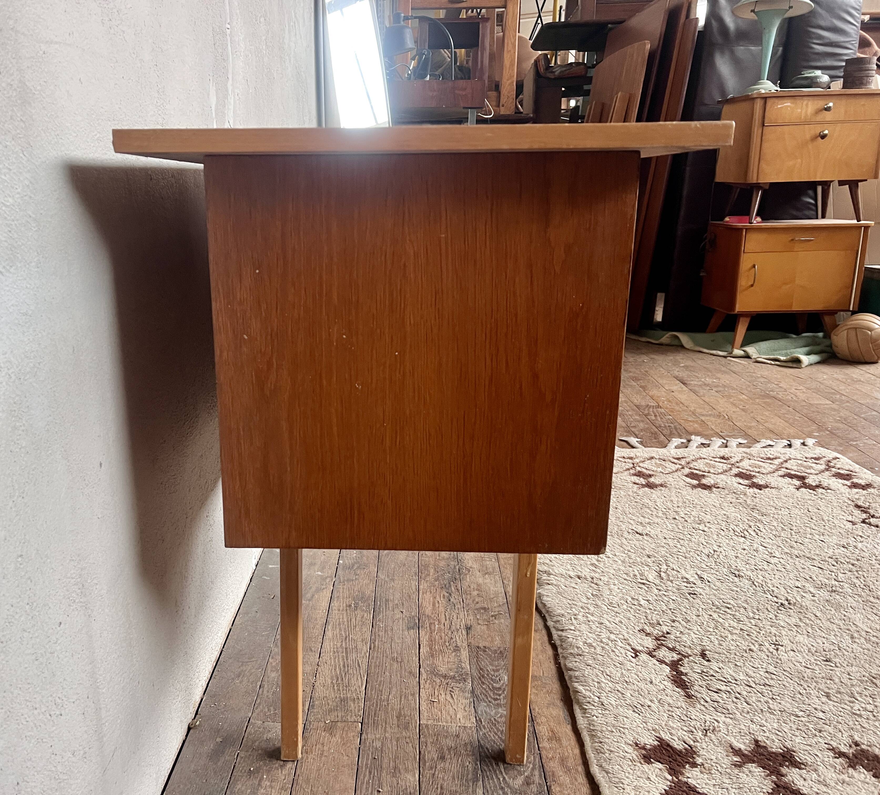 vintage oak desk with a Scandinavian look