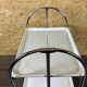 1960s 1970s Serving Cart Dinette Side Table Space Age Design Chrome White