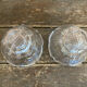 Paire de bougeoirs ancien design verre moulé forme pétale vintage #d829