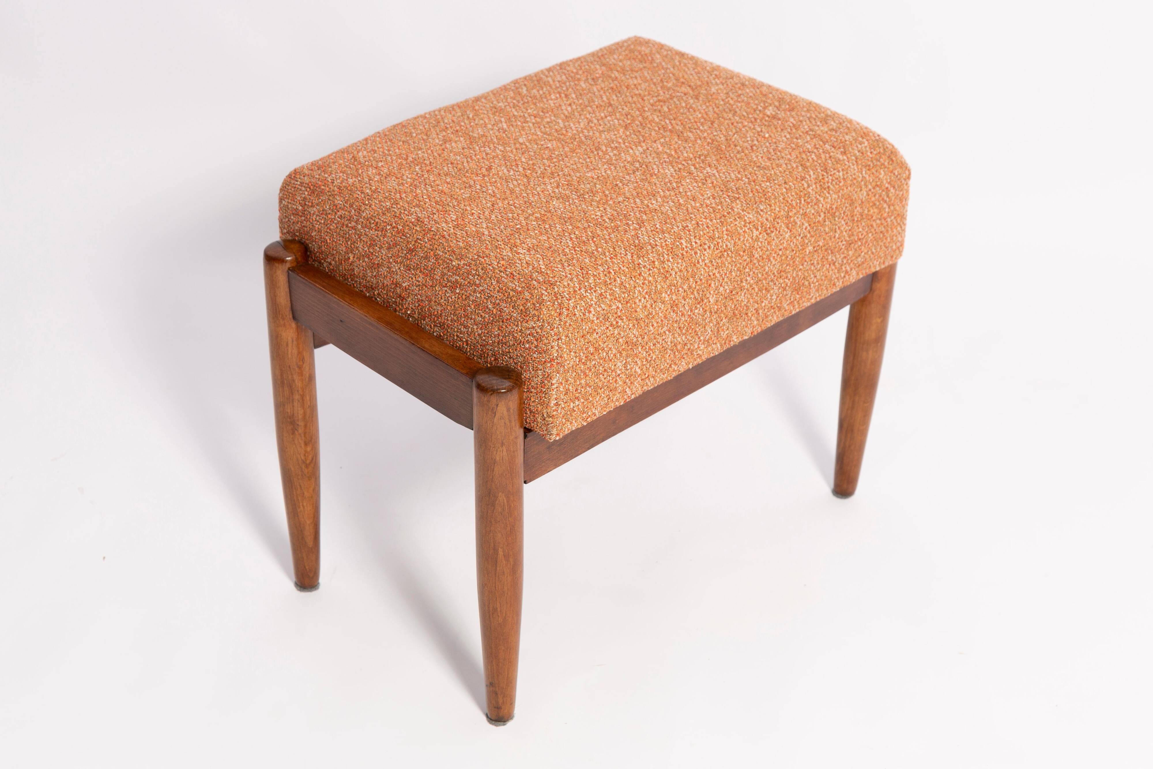 Vintage Mixed Orange Stool Mid-Century, Edmund Homa, 1960s