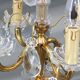 Pair of Louis XV Style Bronze & Crystal Chandeliers with 4 Lights
